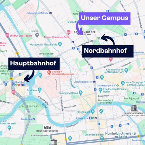 Hier liegt unser Campus in Berlin